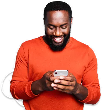ilustração homem no celular